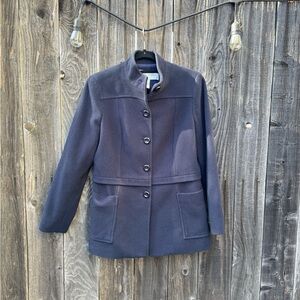 Doncaster Vintage Navy Blue Wool Button-Up Peacoat Size 6